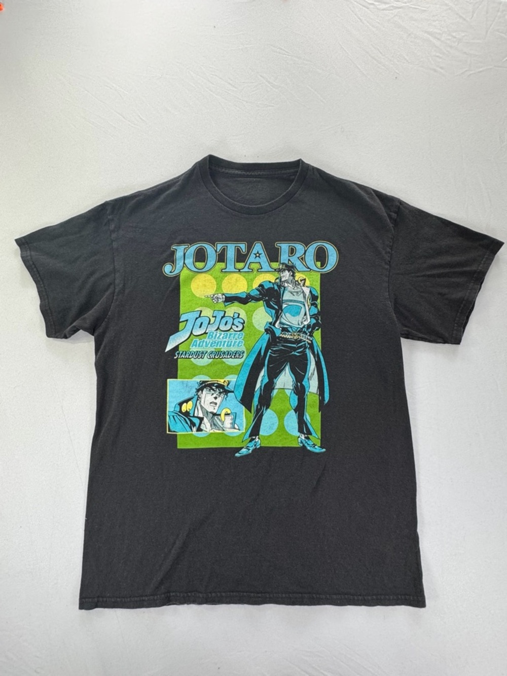 Jotaro JoJos Bizarre Adventure Stardust Crusaders Black Graphic T Shirt Large